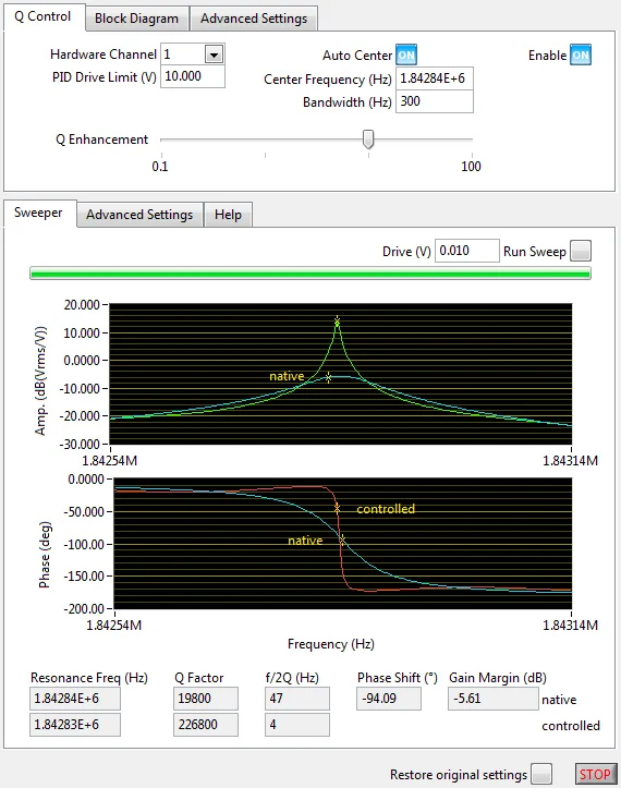 Q-Control Example VI Screenshot