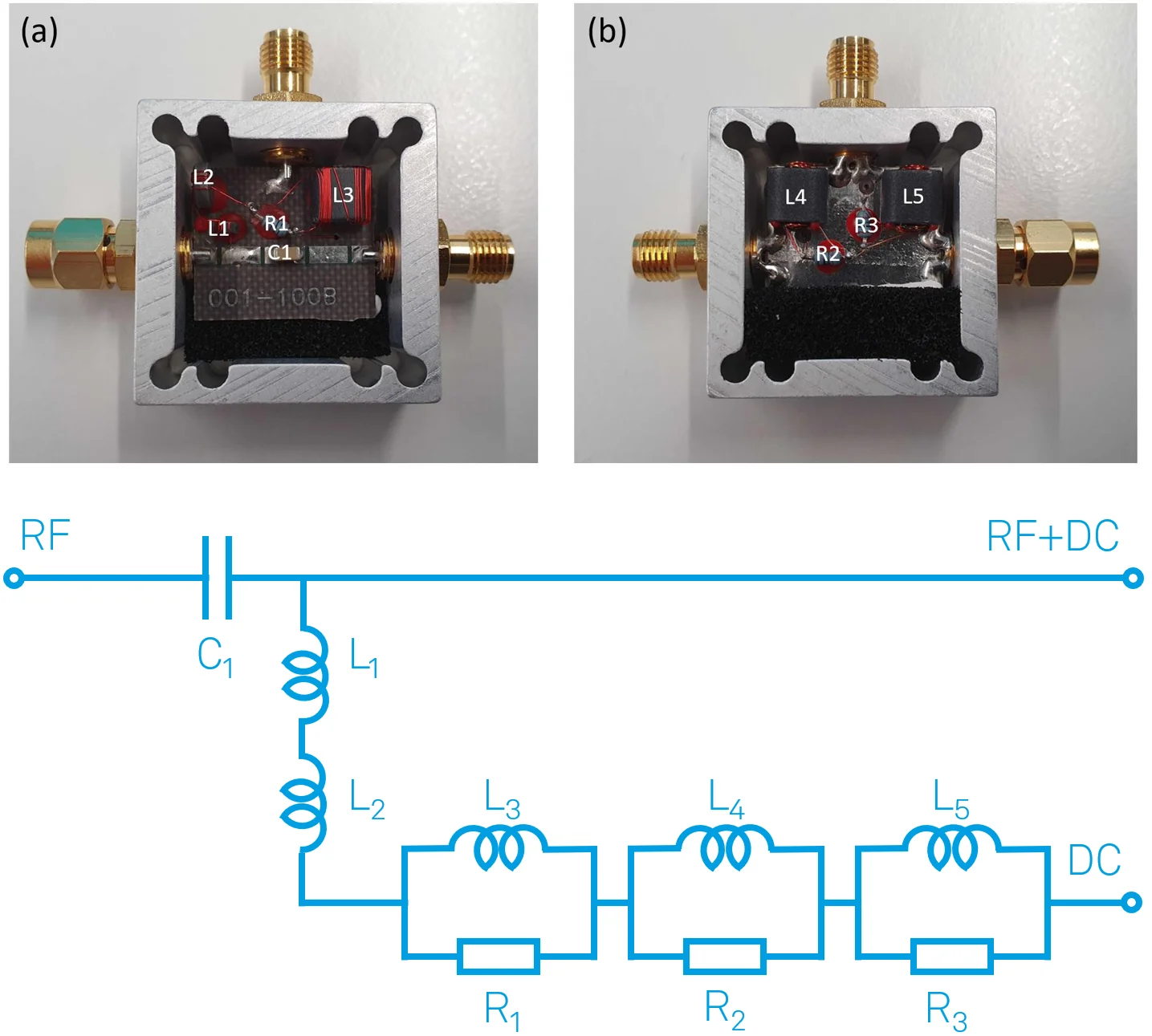 Equivalent circuit of a bias tee