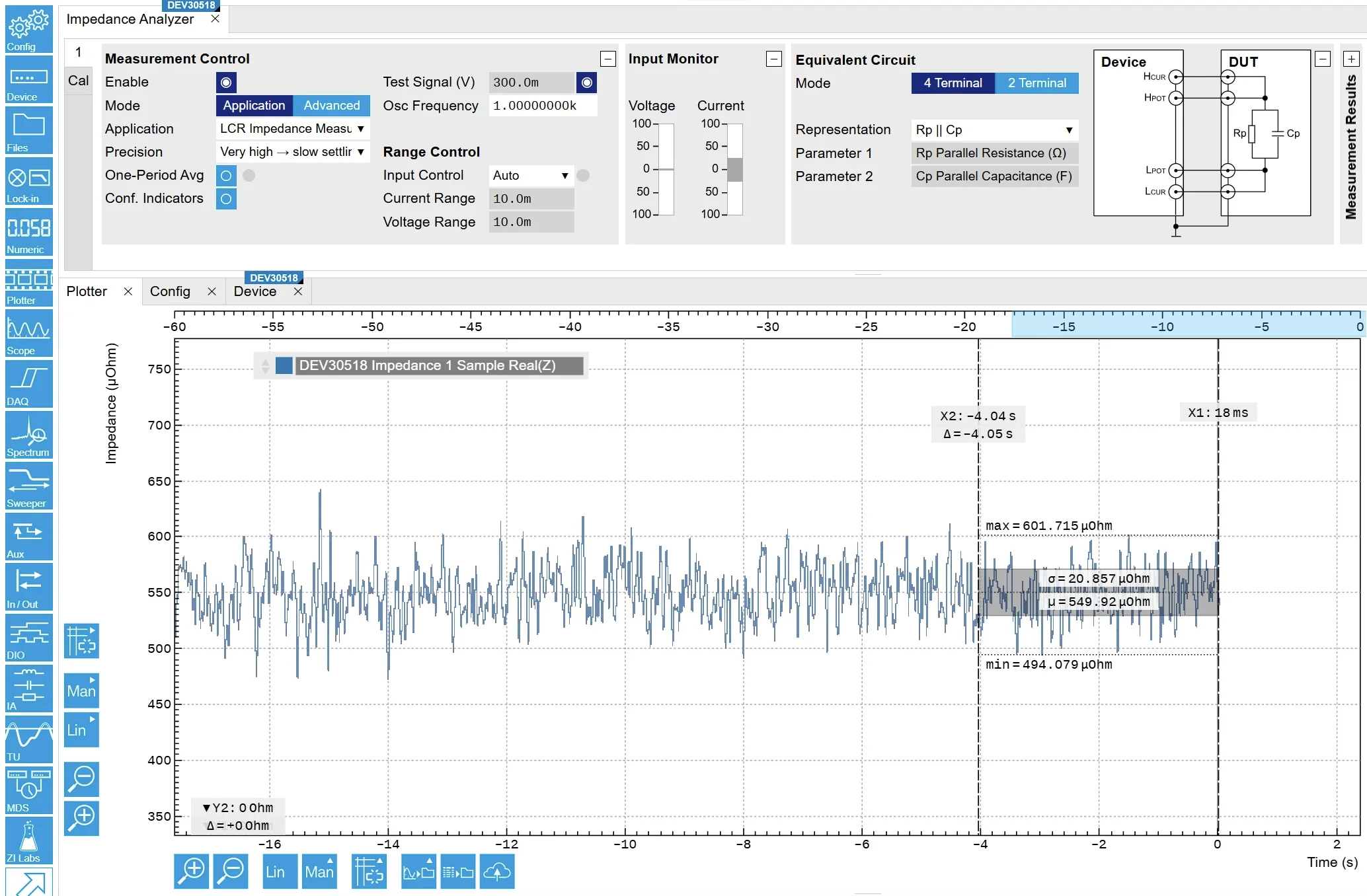 Screenshot of the LabOne Plotter Module 